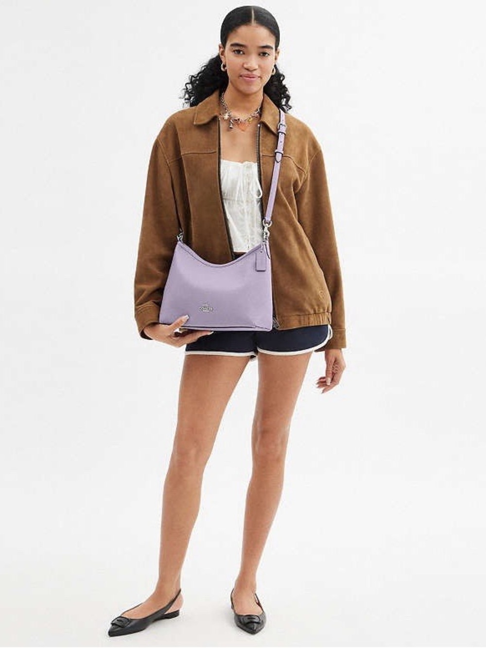 Coach Laurel Shoulder Bag in lilac purple with silver hardware - Picture 9 of 11